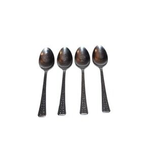 INTERPUR Stainless Japan FLORENZ  4 PETALS Flower 4 Teaspoons 6 1/2" Vtg